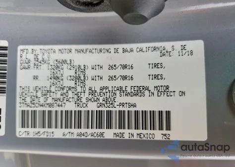 2019 Toyota Tacoma Double Cab z USA, uszkodzony, nr VIN 3TMAZ5CN4KM087447